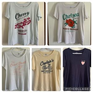 J. Crew women bundle of graphic t-shirts, size L